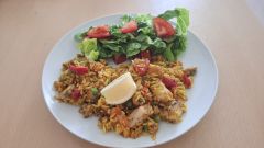 Paella mit Meeresfrüchte